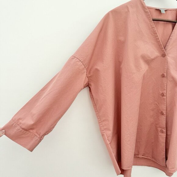 COS Women’s Shirt Oversized Top, Dusty Rose, Cotton Poplin, Minimalist, Size 2 - Picture 2 of 16